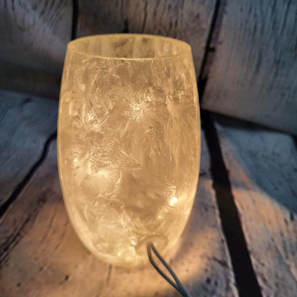 Stony Creek lighted glass jar. Snowman/deer